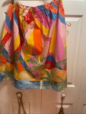 Show Me Your MuMu Tropical Palm Print Multicolor Skirt length 25 across 18